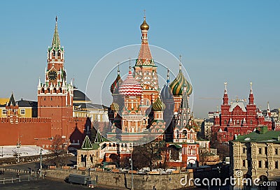 St Basils Cathedral & Kremlin, Moscow, Russia