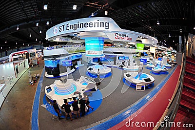 ST Engineering booth showing off its technology and defense systems at Singapore Airshow 2012