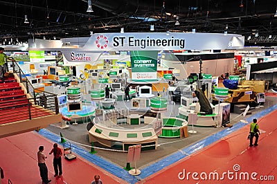 ST Engineering booth showing off its technology and defense systems at Singapore Airshow 2012