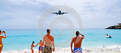 St. Maarten Maho Bay Watching Plane Landing