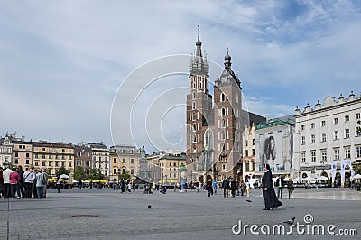 St. Mary s Church in historical center of Krakow town in Poland
