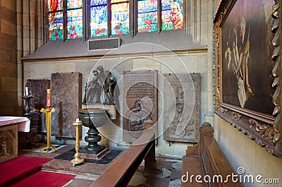 St Vitus Cathedral inside interior, Prague