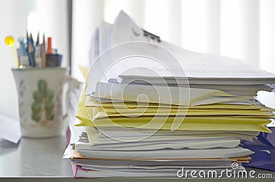 Stack of folders isolated on white background