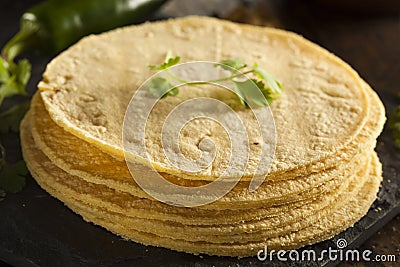 Stack of Homemade Corn Tortillas