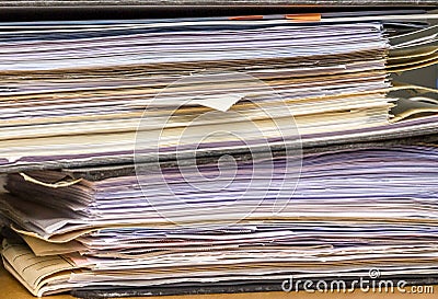 Stack of Paper files