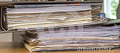Stack of Paper files