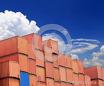 Stacked cargo containers