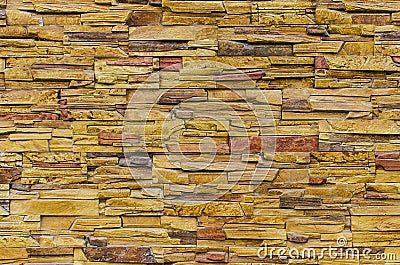 Stacked slate stone wall