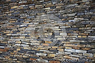 Stacked stone wall