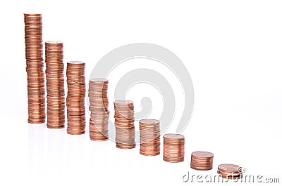 Stacks of copper coins