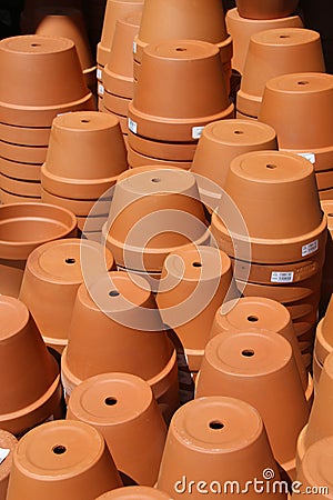 Stacks of Terracotta Garden Pots