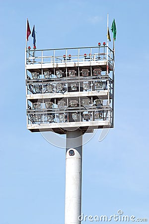 Stadium lantern tower with lighting equipment