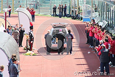 Stadium Picchi in Livorno corpse Morosini