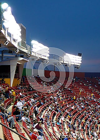 Stadium seating at Night Game