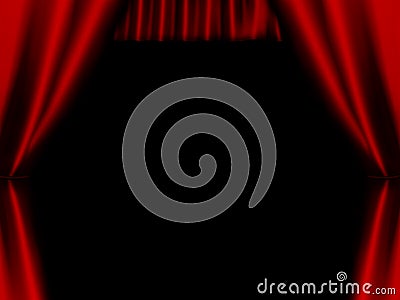 Stage red curtain