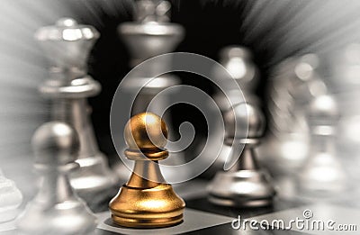 Stand out of crowd individuality concept Odd Chess Piece