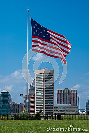 Star Spangled Banner Flag over Baltimore