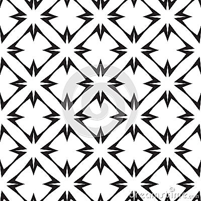 Stars and Crosses, Abstract Geometric Vector Seamless Pattern.