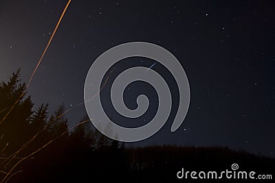 Night sky and falling star