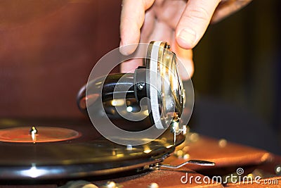 Starting music old gramophone