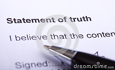Statement of Truth Paperwork