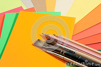 Stationery on colored papers