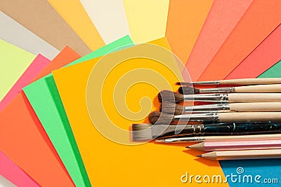 Stationery on colored papers