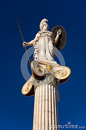 The statue of Athena. Athens, Greece.