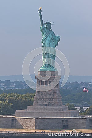 Statue of Liberty with American Flag