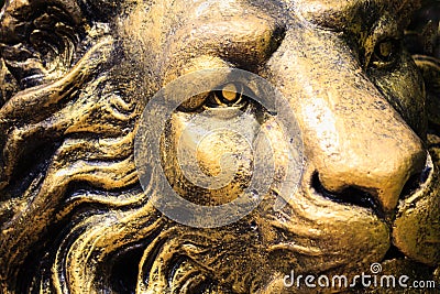 Statue lion stone face