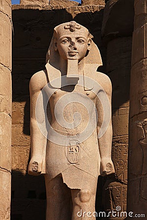 Statue of Pharaoh in a temple near Luxor in Egypt