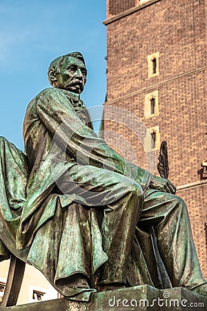 Statue of Polish poet, playwright and author Aleksander Fredro in Wroclaw