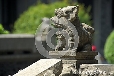 Statue of stone lion