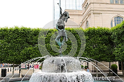 Statue and Water Fountain at the Schermerhorn Symphony Center Nashville