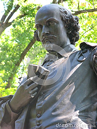 Statue of William Shakespeare in Central Park, New York City