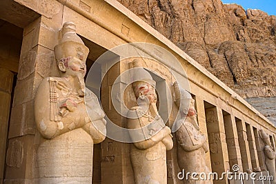Statues of Queen Hatshepsut in Luxor (Thebes), Egypt.
