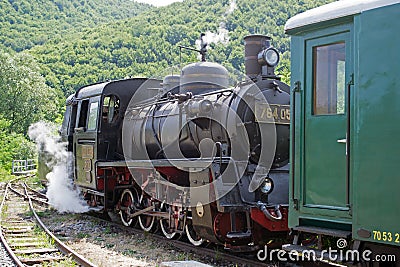 Steam engine powered train