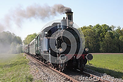 Steam engine powered train