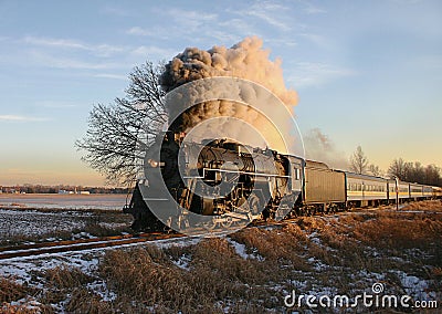 Steam train in countryside