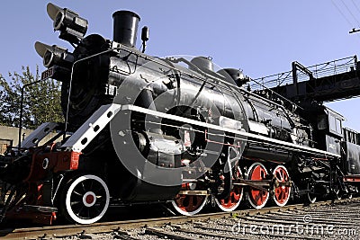 Steam train in the factory