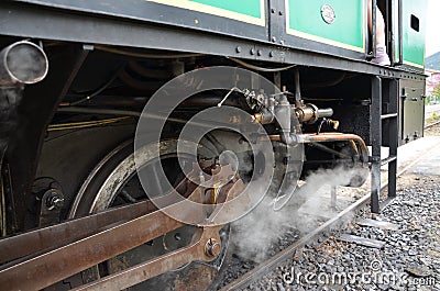 Steam on train