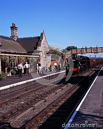 Steam train in station, Bridgnorth.