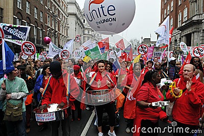 Steel Band Plays at Austerity Protest