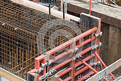 Steel bars for reinforced concrete foundation