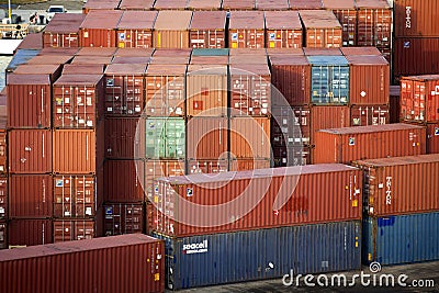 Steel Cargo Containers on Dock