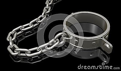 Steel chain and shackle.