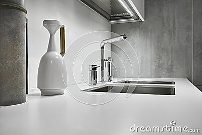 Steel faucet for a modern kitchen