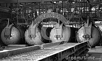 Steel ovens in Russian cement brick factory