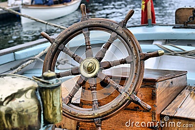 Steering Wheel Sailboat Royalty Free Stock Photo - Image: 33252855