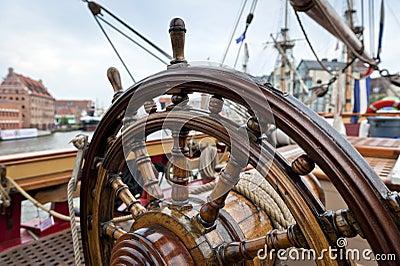 Steering wheel of the ship